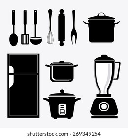 Kitchen design over white background, vector illustration.
