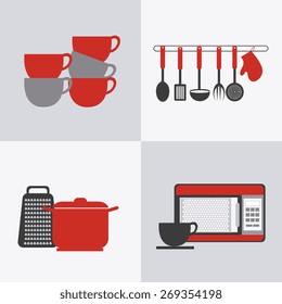 Kitchen design over white background, vector illustration.