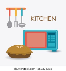 Kitchen design over white background, vector illustration.