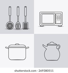 Kitchen design over white background, vector illustration.