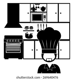 Kitchen  design over white background, vector illustration
