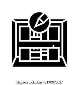 kitchen design room interior glyph icon vector. kitchen design room interior sign. isolated symbol illustration