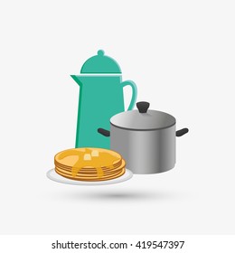 Kitchen design. Supplies icon. White background, vector illustration