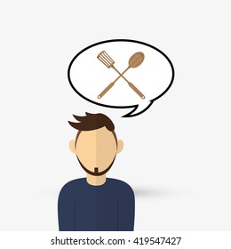 Kitchen design. Supplies icon. White background, vector illustration