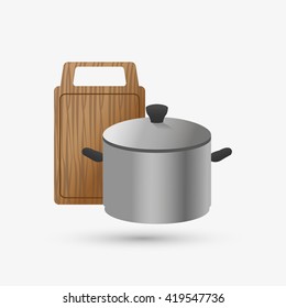 Kitchen design. Supplies icon. White background, vector illustration