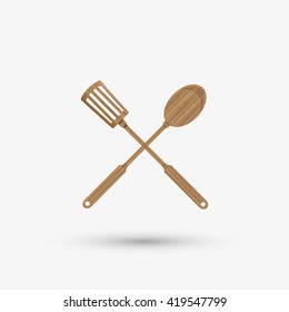 Kitchen design. Supplies icon. White background, vector illustration