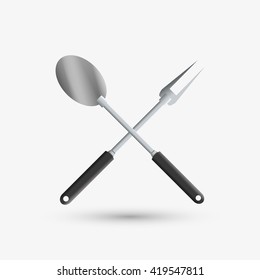Kitchen design. Supplies icon. White background, vector illustration
