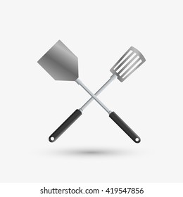 Kitchen design. Supplies icon. White background, vector illustration