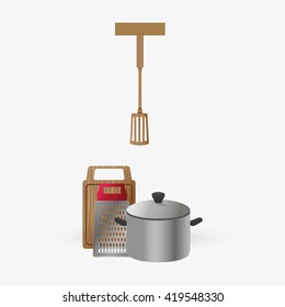 Kitchen design. Supplies icon. White background, vector illustration