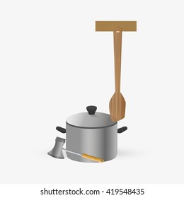 Kitchen design. Supplies icon. White background, vector illustration