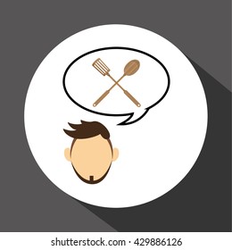 Kitchen design. Supplies icon. White background, vector illustration