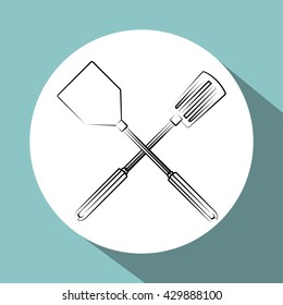 Kitchen design. Supplies icon. White background, vector illustration