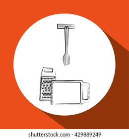 Kitchen design. Supplies icon. White background, vector illustration