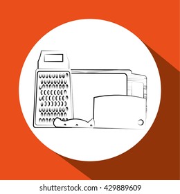 Kitchen design. Supplies icon. White background, vector illustration