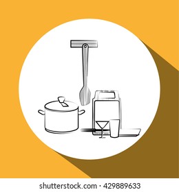 Kitchen design. Supplies icon. White background, vector illustration