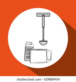 Kitchen design. Supplies icon. White background, vector illustration