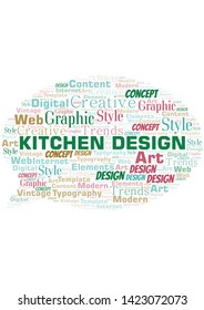 Kitchen Design word cloud. Wordcloud made with text only.