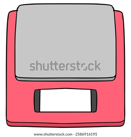 kitchen digital scale illustration hand drawn isolated vector