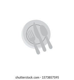 kitchen dish and cutleries flat style icon vector illustration design