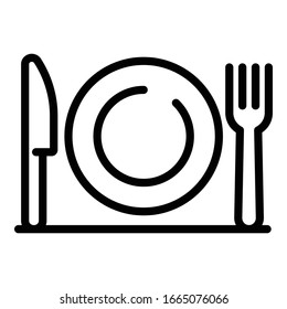 Kitchen dishes icon. Outline kitchen dishes vector icon for web design isolated on white background