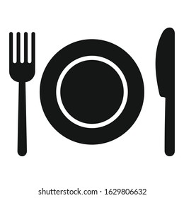 Kitchen dishes icon. Simple illustration of kitchen dishes vector icon for web design isolated on white background