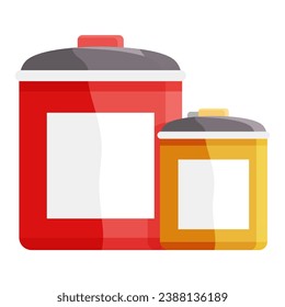Kitchen dishes vector illustration. Elegant porcelain dishes, paired with glassware, create a refined dining experience Cookware and houseware, essential components, define modern kitchen