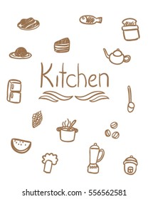 Kitchen doodle art style (Vector art)