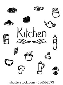 Kitchen doodle art style (Vector art)
