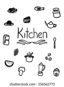 Kitchen doodle art style (Vector art)