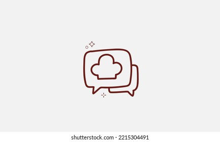 Kitchen doodle icon cooking logo design