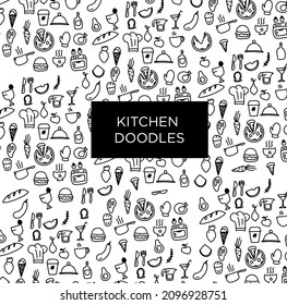 Kitchen doodle for poster or food packaging. 