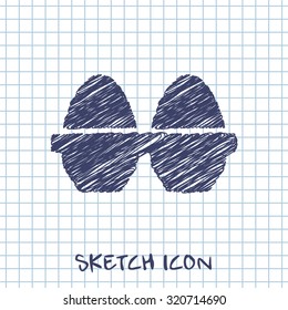 kitchen doodle sketch icon of eggs 