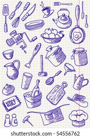 Kitchen doodles set