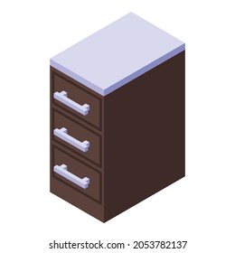 Kitchen drawer furniture icon. Isometric of Kitchen drawer furniture vector icon for web design isolated on white background
