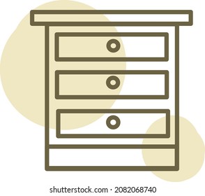Kitchen drawers, illustration, vector, on a white background.
