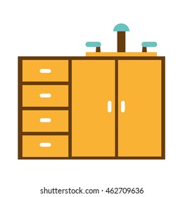 kitchen drawers isolated icon vector illustration graphic