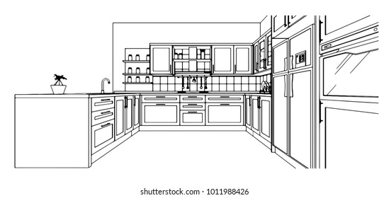 kitchen drawing design 