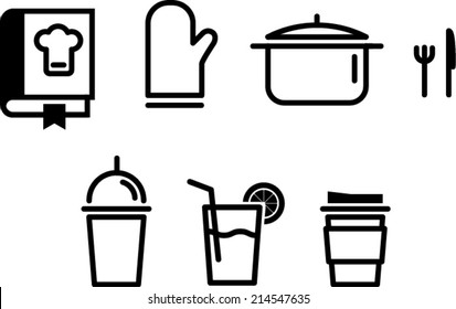 Kitchen and drink icons