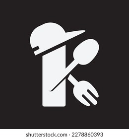 Kitchen Dudes with fork and spoon Black and white logo