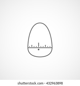 Kitchen Egg Timer Line Icon On White Background