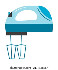 Kitchen electric appliances for cooking dishes and preparing food. Isolated device for mixing and blending, used for bakery and confectionery dough stirring. Vector in flat style illustration