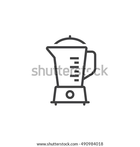 Kitchen Electric Blender line icon, outline vector sign, linear pictogram isolated on white. logo illustration