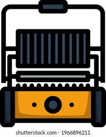 Grill Elétrica Cozinha Ícone. Estrutura De Tópicos Em Negrito Editável Com Design De Preenchimento De Cor. Ilustração de vetor.