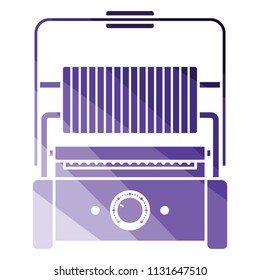 Kitchen electric grill icon. Flat color design. Vector illustration.