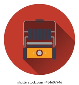 Kitchen electric grill icon. Flat design. Vector illustration.