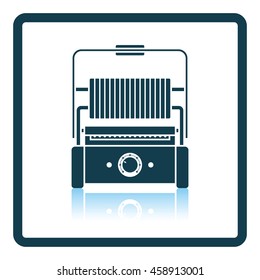 Kitchen electric grill icon. Shadow reflection design. Vector illustration.