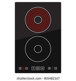 Kitchen Electric hob with ceramic surface and touch control panel