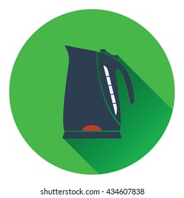 Kitchen electric kettle icon. Flat design. Vector illustration.