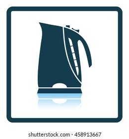 Kitchen electric kettle icon. Shadow reflection design. Vector illustration.