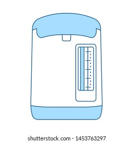 Icono de la cocina eléctrica del hervidor de agua. Línea Delgada Con Diseño De Relleno Azul. Ilustración vectorial.